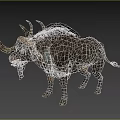 Realistic Mythical Bison With Large Curved Horns Shaggy Fur And Muscular Body