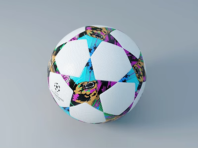 Professional Sports Equipment Soccer Ball With Colorful Geometric Patterns And Modern Design Features 3d model