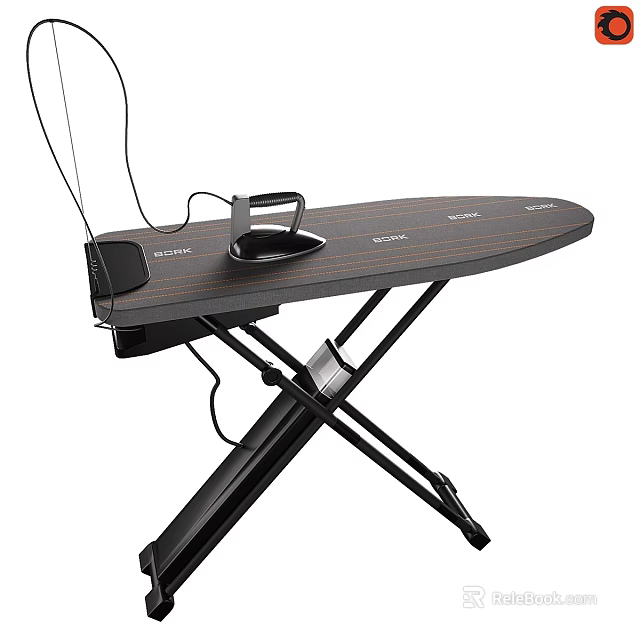 Stable Ironing Board With Iron Holder And Foldable X Shaped Stand Design 3d model 
