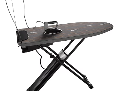 Stable Ironing Board With Iron Holder And Foldable X Shaped Stand Design 3d model
