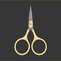 Golden Scissors With Polished Round Handles And Sharp Stainless Steel Blade