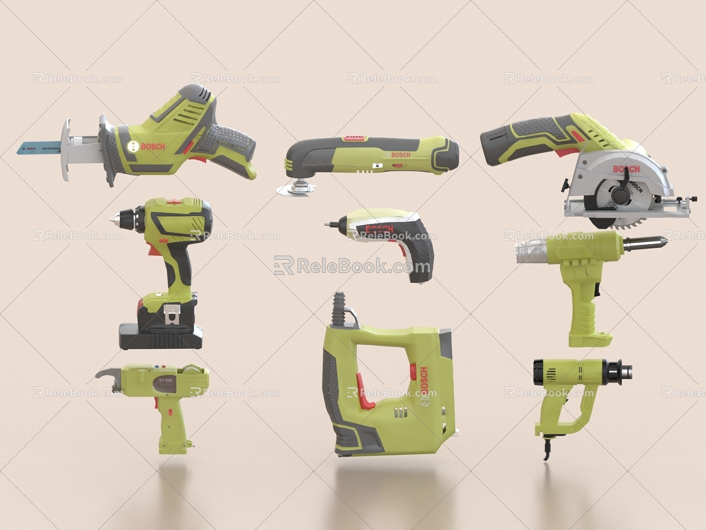 Electric tools, electric drill, electric cutting machine, auto repair tools, hardware tools, nail gun, sanding machine, grinder 3d model