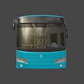Modern Blue City Bus Exterior Design With Large Windows And Doors