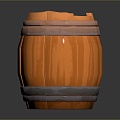 Wooden Barrel Water Barrel Old Wooden Barrel Water Barrel Pot Container Realistic 3d model