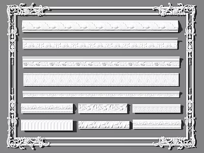European-style plaster line carved line corner line decorative line 3d model