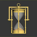 Golden Decorative Hourglass With Transparent Glass Pink Sand And Reflective Base