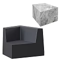 Modern Black Accent Chair Design With Marble Cube Side Table For Living Space 3d model