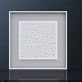 Modern White Square Ceiling With Small Dotted Pattern And Recessed Frame For Interior Decor