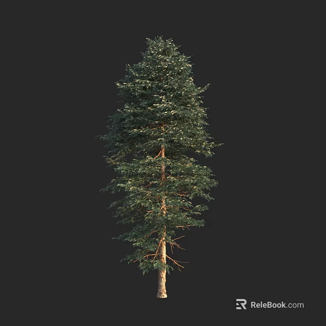Lush Green Arbor Tree With Dense Foliage And Tall Brown Trunk 3d model 