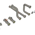 Pipe valve elbow flange assembly 3d model