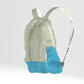 Light Gray And Blue Canvas Backpack With Front Pocket For Everyday Use 3d model