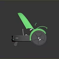 Green Wheeled Robot With Open Lid Showing Internal Electronic And Mechanical Parts