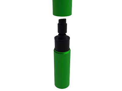 Cylindrical Green Spray Bottle With Black Nozzle And Smooth Surface Design 3d model