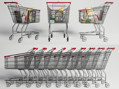 Supermarket Shopping Trolley Children Shopping Trolley 3d model