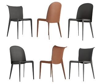 Leather dining chair SU model 3d model