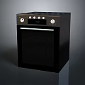 Modern Black Built in Oven With Control Panel And Knobs For Kitchen