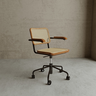 Quiet Office Chair Rattan Office Chair 3d model