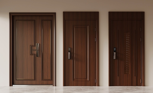 Double door entry door 3d model