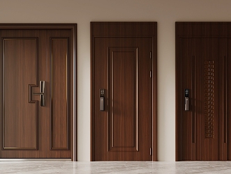 Double door entry door 3d model