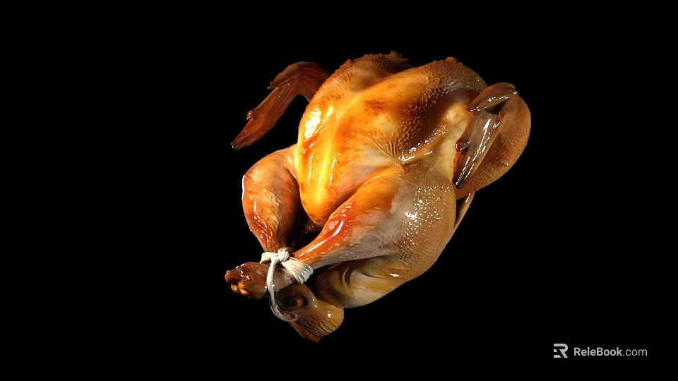 Perfectly Cooked Juicy Oven Roasted Whole Chicken With Golden Crispy Skin 3d model 