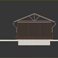 Outdoor Wooden Pavilion Structure With Roof Railing Platform And Base Design