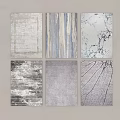 Square Rugs Featuring Various Textures Like Wood Grain Marble And Crackled Patterns 3d model