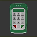Computer External Numeric Keypad With White Green Housing And Functional Digital Keys Design 3d model