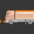Yellow Expert Cleaning Truck With Snow Plow And Broom Attachments