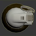 Vintage Grenade With White Top And Brown Textured Body Design