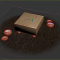 Traditional Wooden Go Game Board with Stone Pieces and Storage Jars for Chess Entertainment