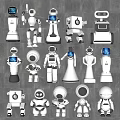 Modern artificial intelligence robot ai robot jewelry ornaments robot guide robot food delivery robot 3d model