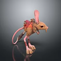 Fantasy Mouse Character Mount With Red Gear Long Ears And Furry Paws
