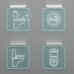 Guide system toilet sign toilet 3d model