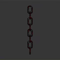 Vertical Shiny Metal Chain With Linked Rings Isolated On Dark Background