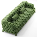 Luxurious Green Tufted Velvet Sectional Sofa With Metal Legs And Plush Cushions