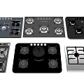 Different Gas Stove Models for Modern Kitchen Appliances Collection 3d model