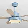 Modern Black Ceiling Fan With LED Light And Five Blades Design