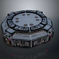 Circular Metallic Mechanical Device With Detailed Panel Structure And Futuristic Elements