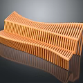 Sleek Modern Outdoor Chair With Curved Wooden Slats And Contemporary Design