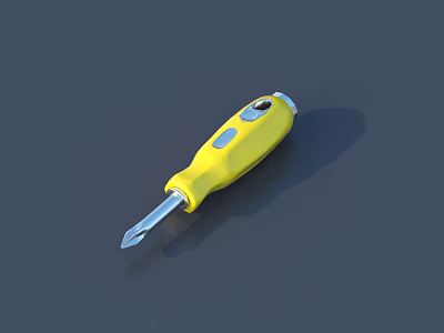 High Quality Durable Yellow Screwdriver With Ergonomic Handle For Hardware Tools 3d model