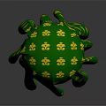 Stylish Green Cloak With Yellow Clover Patterns Fashionable Clothing Piece