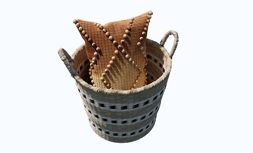 Modern Dirty Clothes Basket Hemp Rope Dirty Clothes Basket 3d model