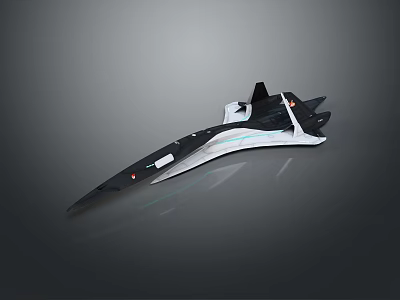 Sleek Modern Black And White Tech Device With Aerodynamic Design Features 3d model