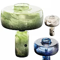 Colorful Textured Modern Table Lamps With Glass Bodies And Unique Design Features