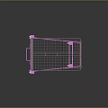 Pink Metal Cart With Wire Mesh Bottom And Movable Wheels Frame Structure