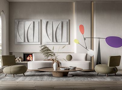 Quiet living room home living room 3d model