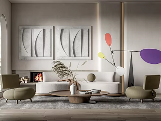 Quiet living room home living room 3d model