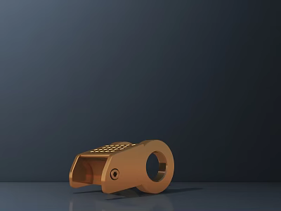 Copper Door Handle With Grid Texture And Circular Design For Modern Home Decor 3d model