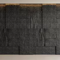 Modern Black Textured Background Wall With Square Panel Design And Interior Style 3d model