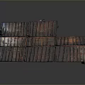 Old Wooden Crates Stacked Together With Metal Straps And Weathered Surfaces
